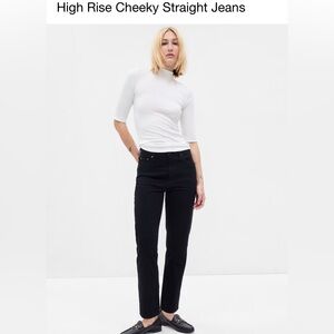 Gap High Rise Cheeky Straight Black Jeans - Size 30 - Brand New with Tags